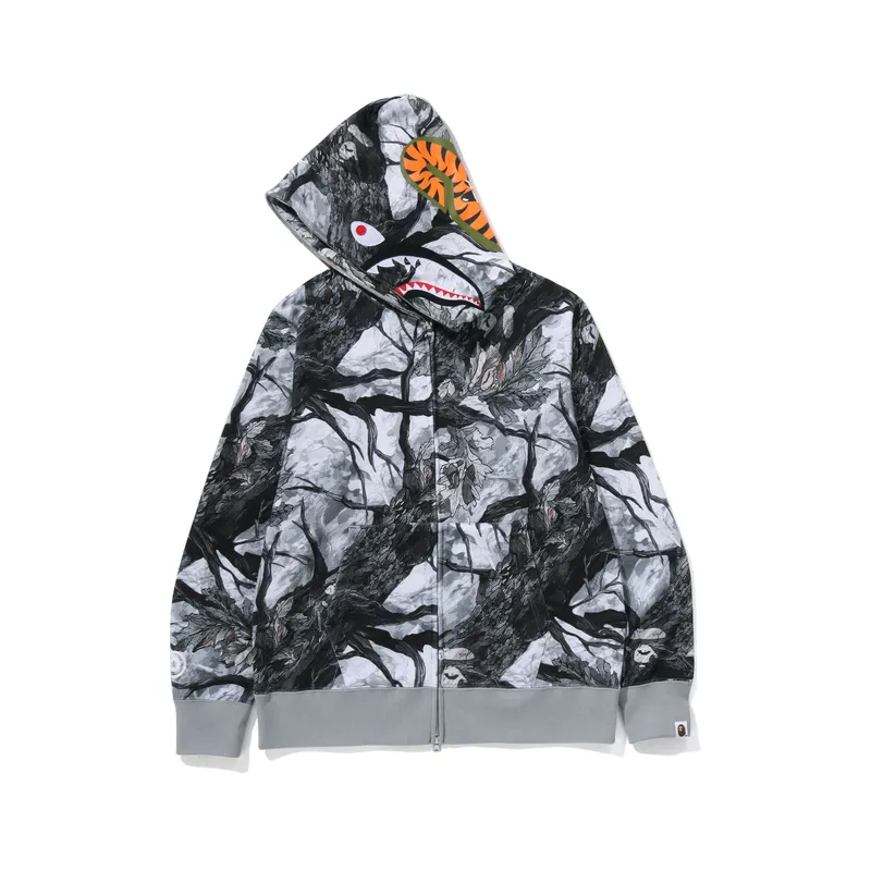 A Bathing Ape Tree Edge Camo Shark zip-up hoodie