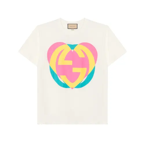 GUCCI Love Parade SS22 Drop Shoulder Sleeve T Shirt Women's White