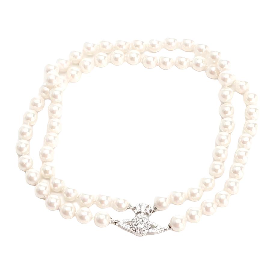 Vivienne Westwood Brass white necklace pearl for men and women, with your logo imprint, for beloved
