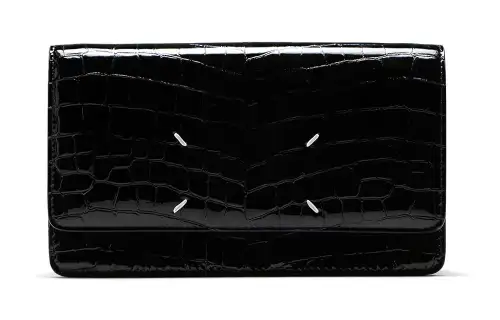 Maison Margiela Cow Leather One Shoulder Clutch Women's Black