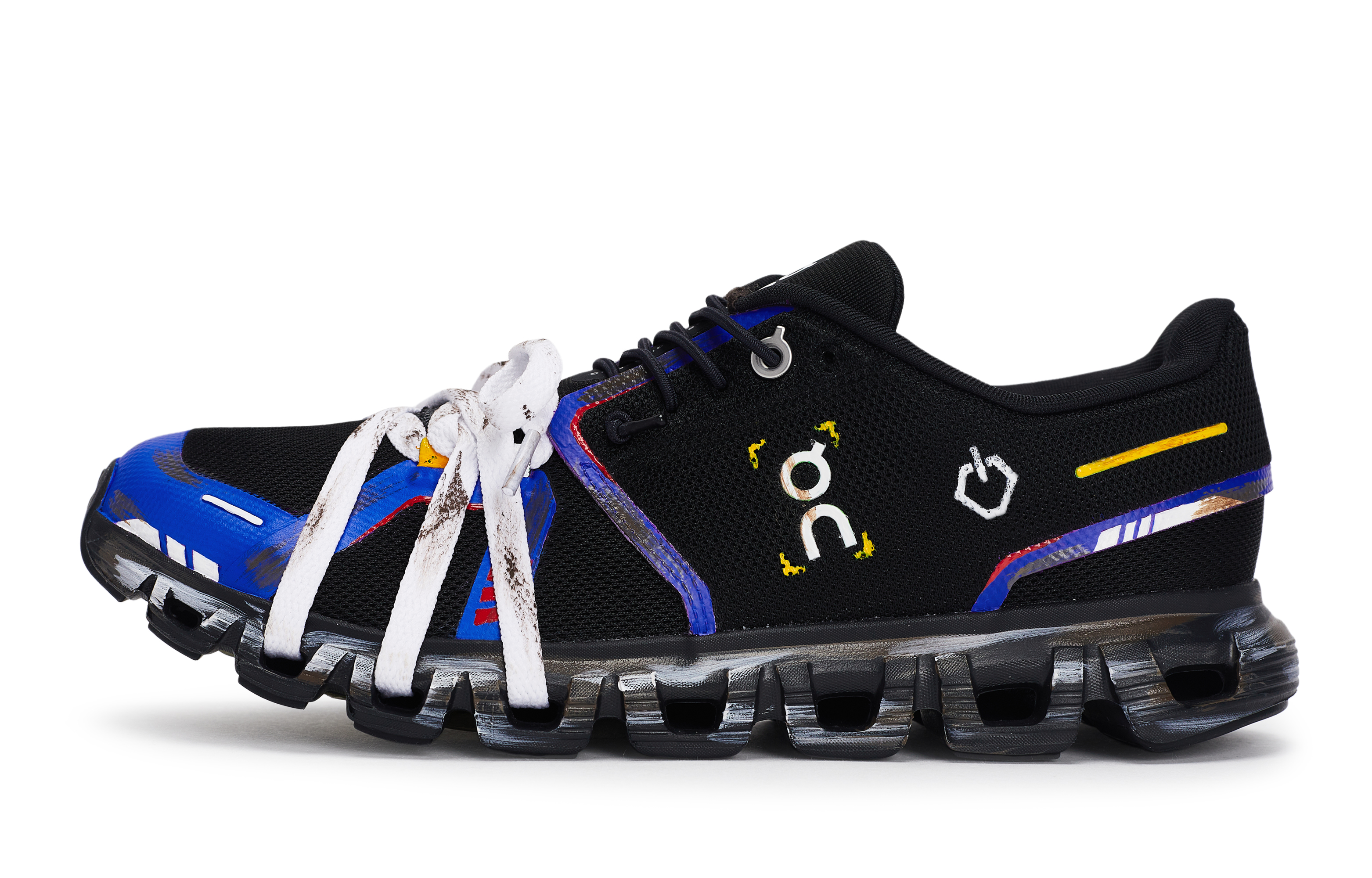 On Cloud 6 Abrasion Resistant Abrasion Resistant Low top Running Shoes Men’s Black Blue Yellow