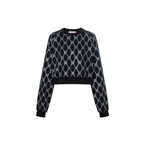 GUCCI Sweatshirts Women's Black Crew Neck Moderate Regular