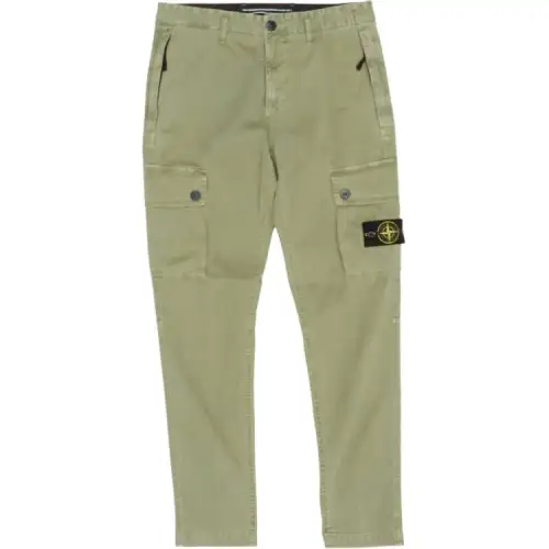 Stone Island Logo Patch Slim-Fit Cargo Pants