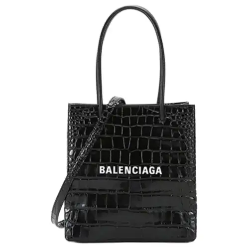 Balenciaga Cow Leather Cell Phone Pouch Tote Bag Portable Crossbody Bag Shoulder Bag Mini Women's Black