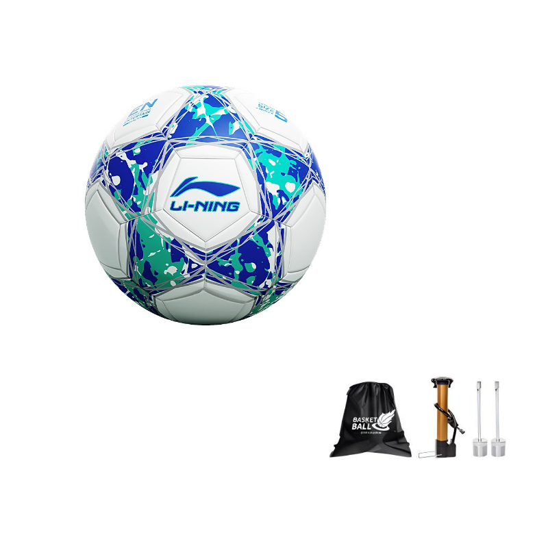 Li Ning Size 4 5 Size Soccer Ball TPU Seamless Thermal bonding Unisex White Blue