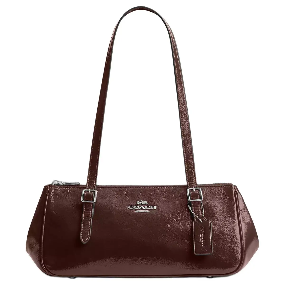COACH Cow Leather Underarm Shoulder Bag Large Women's Maple