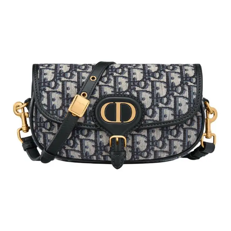 DIOR Bobby Fabric Shoulder Bag, Crossbody Bag Women's Blue