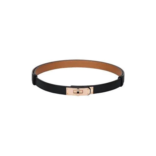HERMES Kelly Calfskin Leather Belts Women's Width 1.8cm