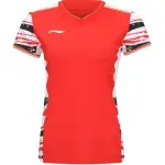 Li Ning T Shirts Women's Vermilion V Neck Moderate Straight Fit