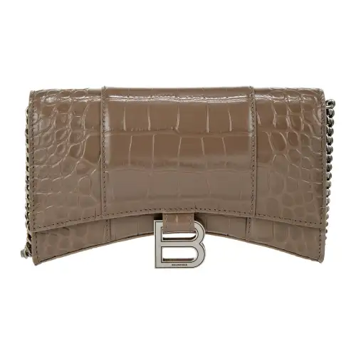 Balenciaga Leather Crossbody Bag, Shoulder Bag Women's Brown