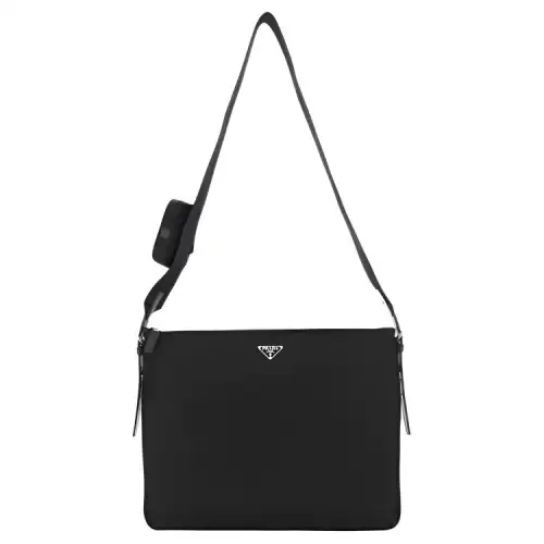 PRADA Leather Crossbody Bag, Shoulder Bag Unisex Black