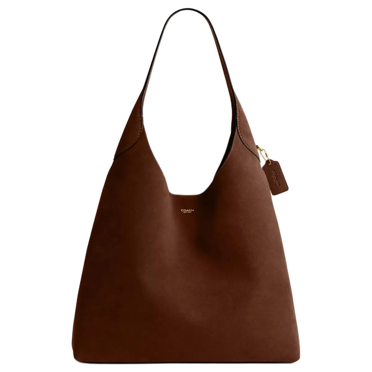 COACH Brooklyn Suede Crescent Bag, Handbag, Shoulder Bag Large Women's Warm Brown