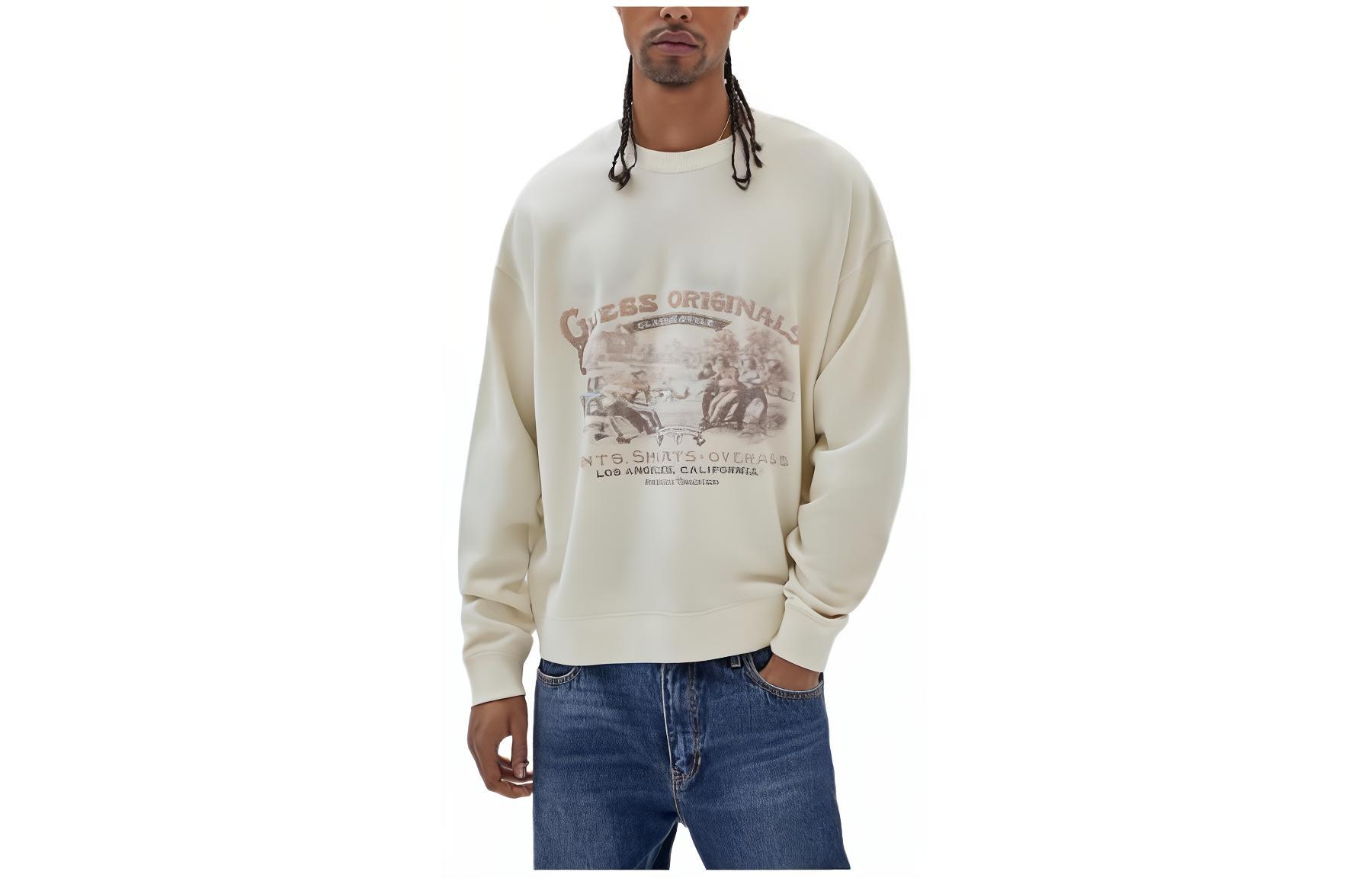 GUESS Originals Warranted Fleece Sweater Men's White