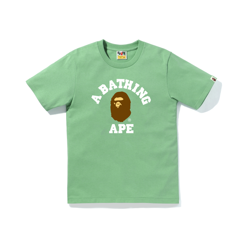 Женская футболка A BATHING APE Head T-Shirt (белая) — Зеленый — фото 2