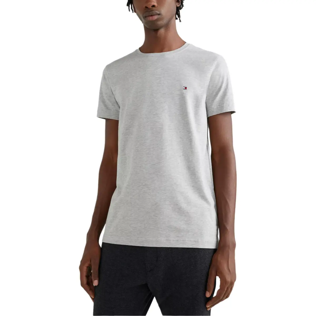 Tommy Hilfiger T-Shirts Men's Light Gray Crew Neck
