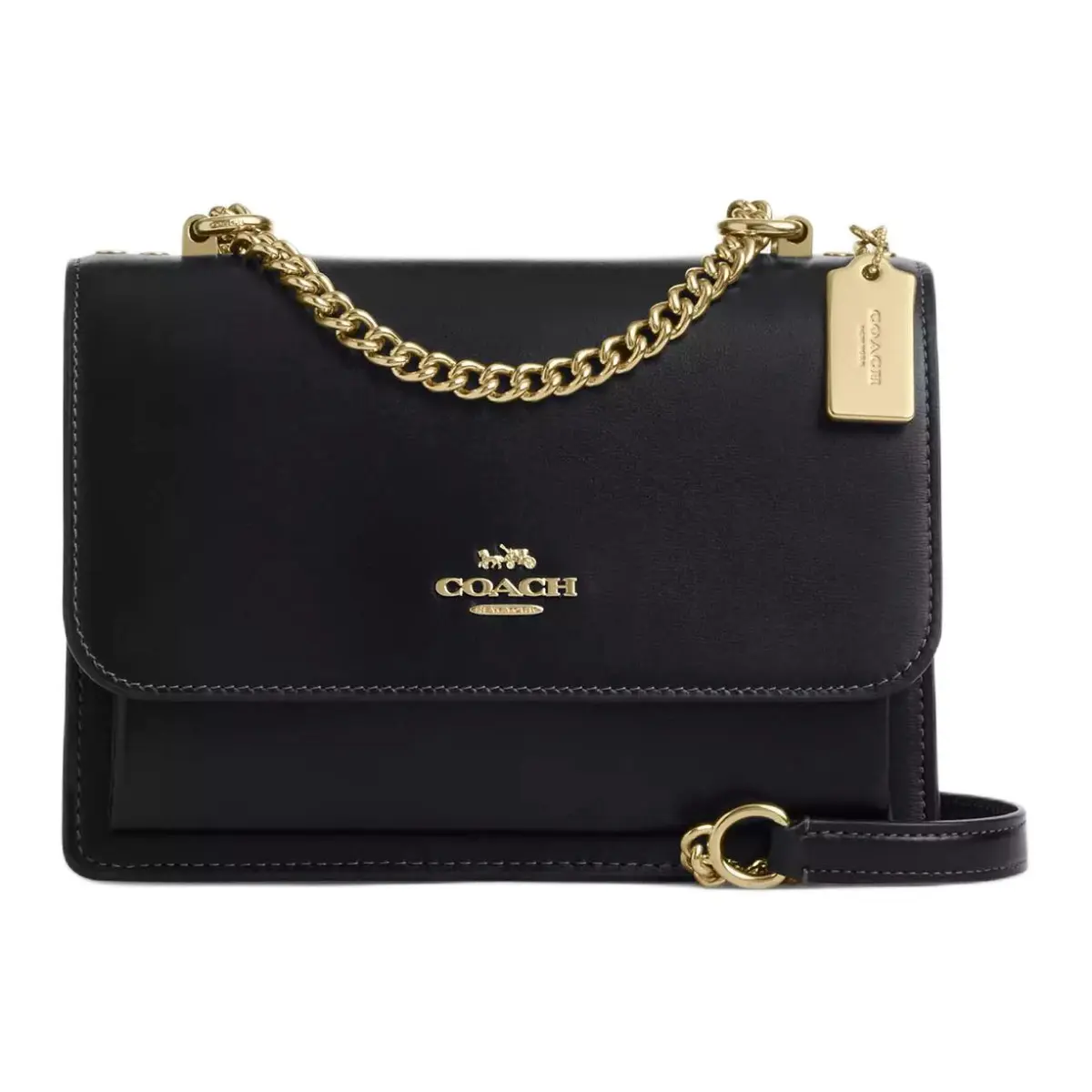 COACH Klare Cow Leather Shoulder Bag, Crossbody Bag Small Women's Black