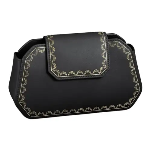 CARTIER Guirlande Calfskin Shoulder Bag Handbag Crossbody Bag Mini Women's Black