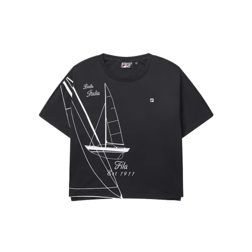 FILA T Shirts Women's Legend Blue Crew Neck Thin