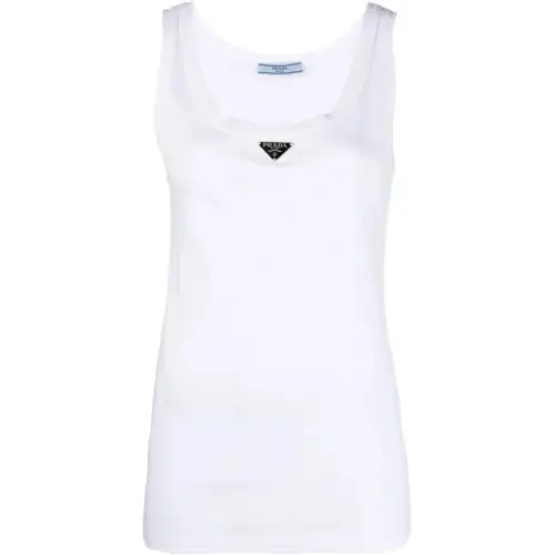 Prada ribbed-knit jersey tank top