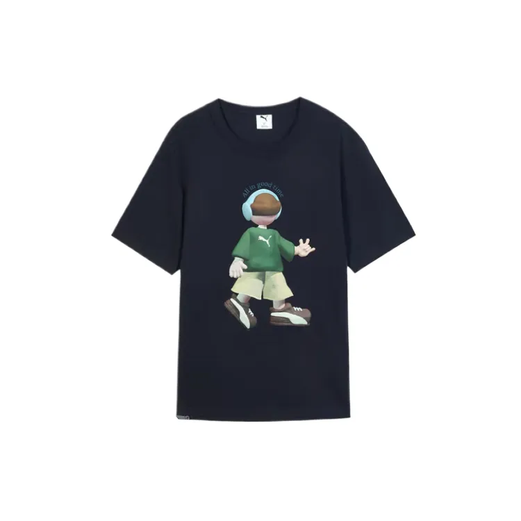 PUMA T-Shirts Men's Navy Crew Neck