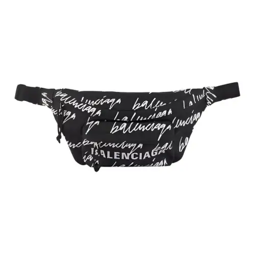 Balenciaga Polyester With Nylon Sling Bag, Fanny Pack Men's Black