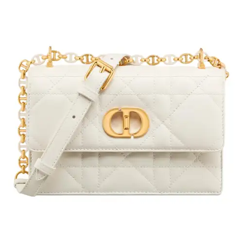 DIOR Miss Caro Sheepskin Crossbody Bag, Shoulder Bag Mini Women's Milk White