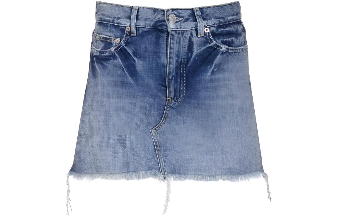 Balenciaga SS22 Denim Short Skirts Regular Fit Women's Light Blue