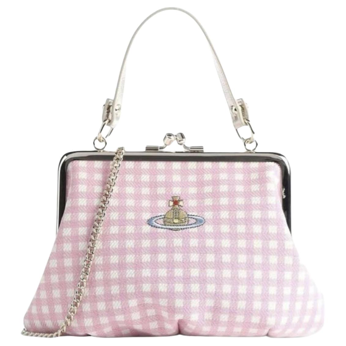 Женская сумка Vivienne Westwood Plaid (розовая клетка)