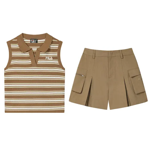 FILA Casual Suits Women's Toffee DK V Neck Moderate
