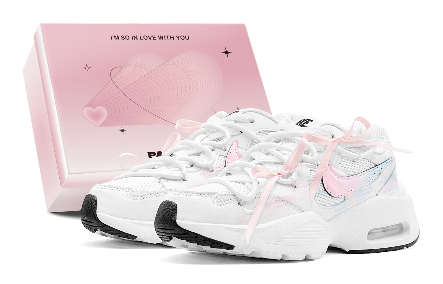 Nike Air Max Fusion Abrasion Resistant, Breathable, Lightweight Low top Running Shoes Women’s Pink Blue