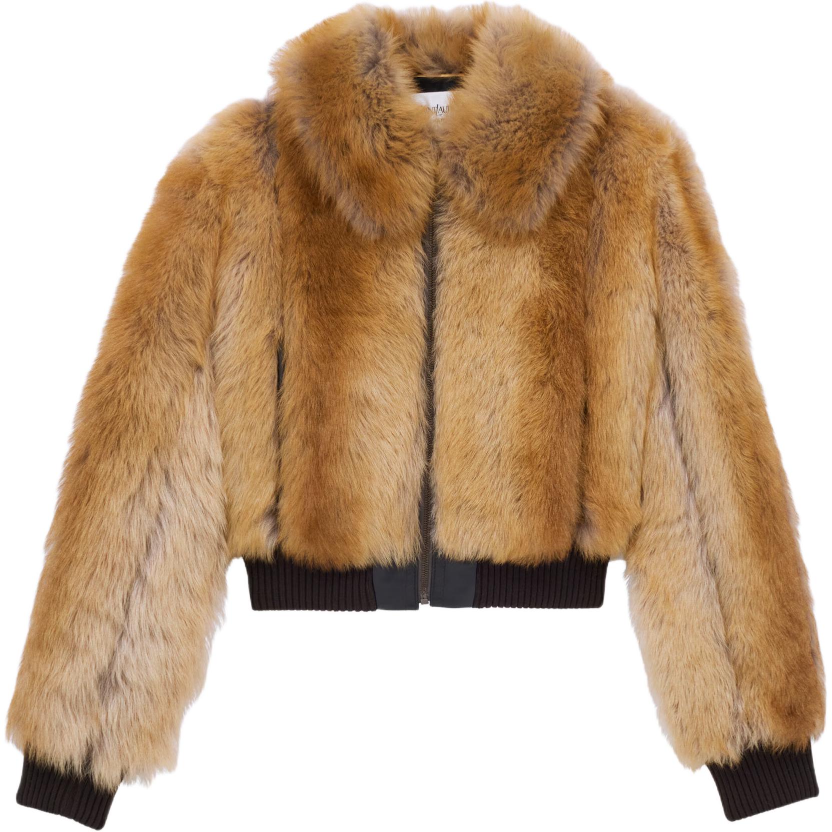 Saint Laurent Zip-Up Shearling Bomber Jacket