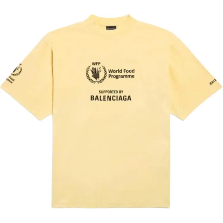 Balenciaga FW25 T Shirt Regular Fit Unisex Light Yellow