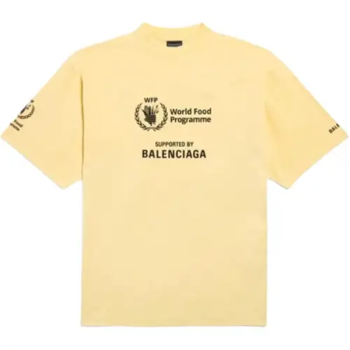 Balenciaga FW25 T Shirt Regular Fit Unisex Light Yellow