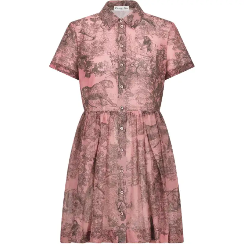 DIOR Short Sleeved Dress Women's Pink