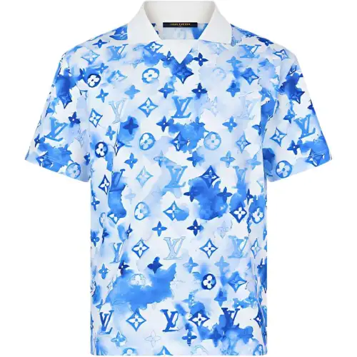 LOUIS VUITTON Pre Owned 2000s Watercolor Monogram Polo Shirt