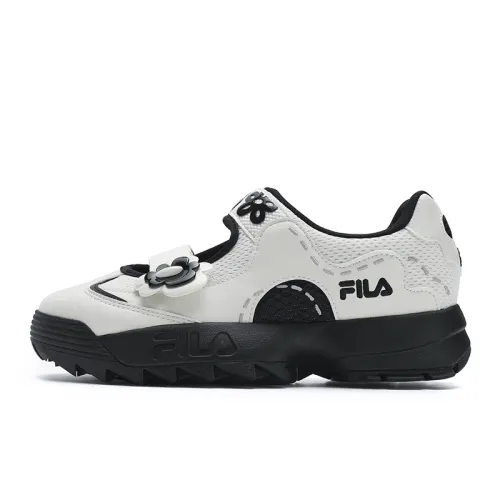 FILA DISRUPTOR 2 FLOWER Abrasion Resistant Breathable Balance Casual Shoes Women's White Black