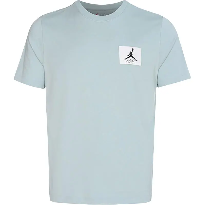 Jordan Air T-Shirts Men's Light Blue Crew Neck Moderate Straight Fit
