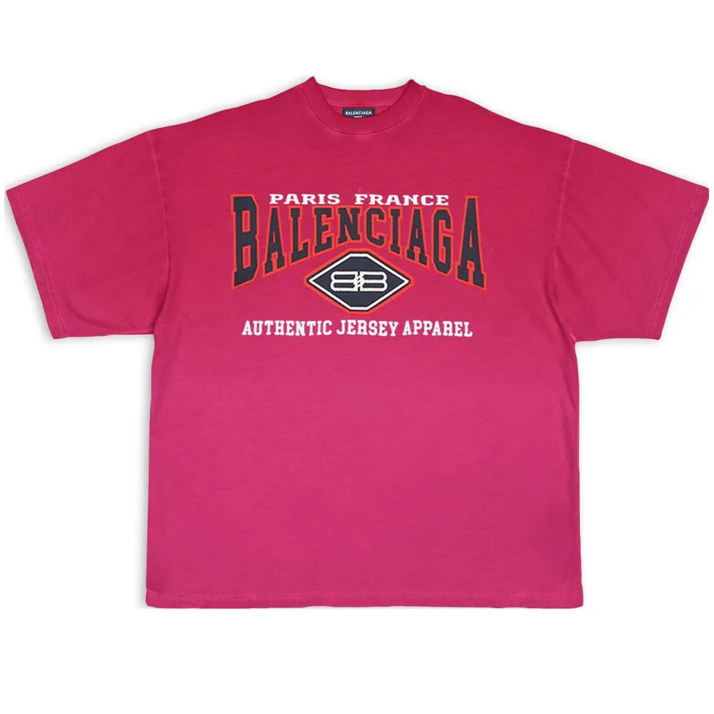 Balenciaga Drop Shoulder Sleeve T Shirt Women's Pink