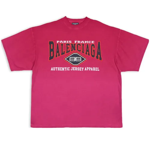 Balenciaga Drop Shoulder Sleeve T Shirt Women's Pink