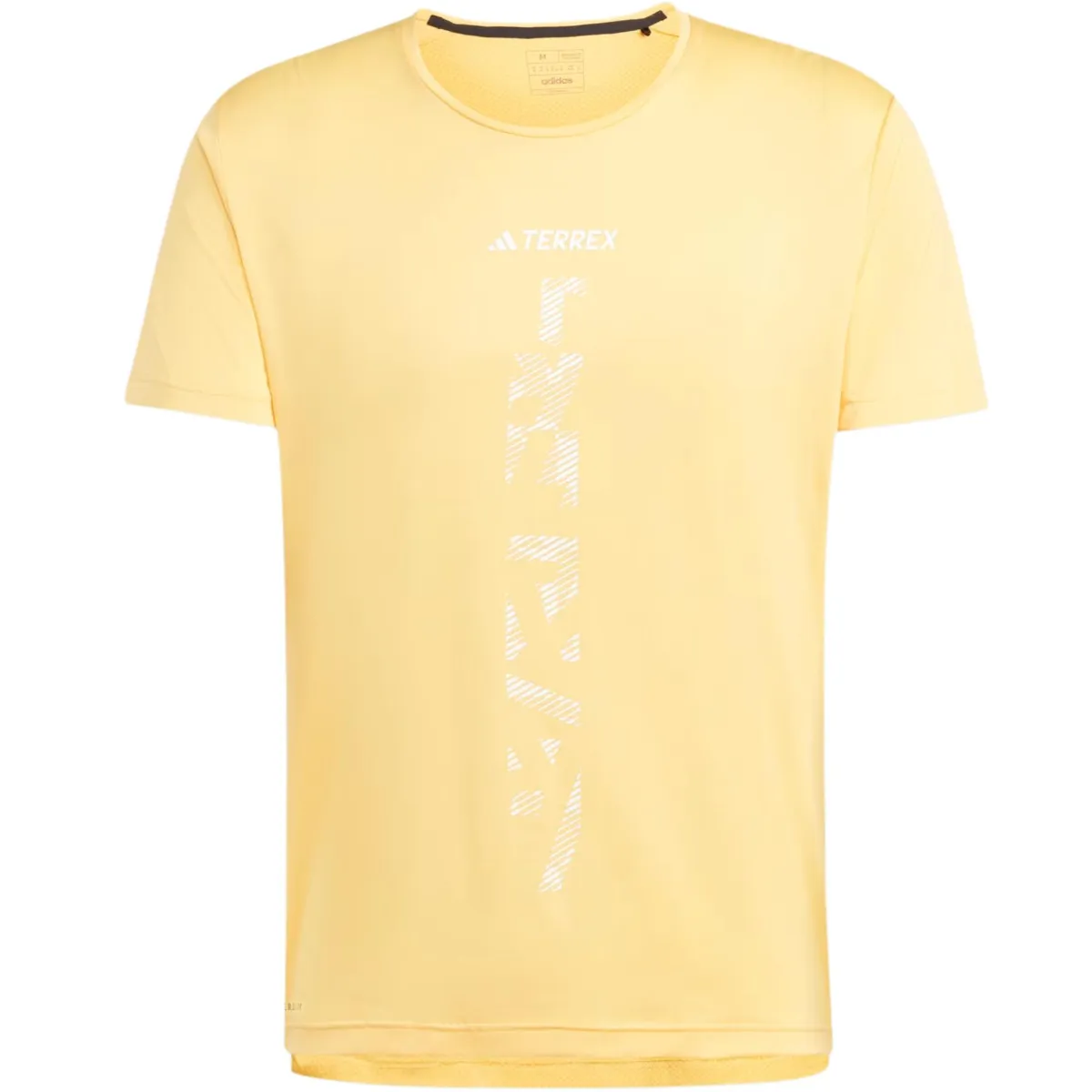 Adidas T-Shirts Men's Yellow Crew Neck Moderate Straight Fit
