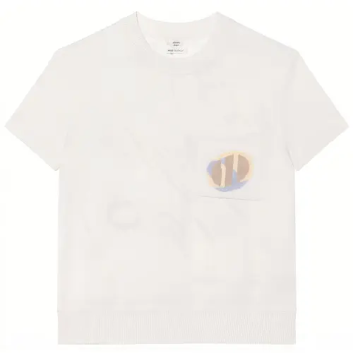 HERMES Drop Shoulder Sleeve T Shirt Women's White