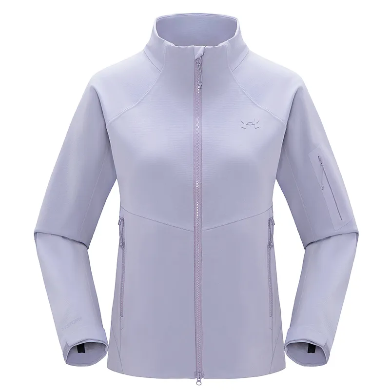 Under Armour Jackets Women's Gray Purple Stand Collar Moderate Soft Shell