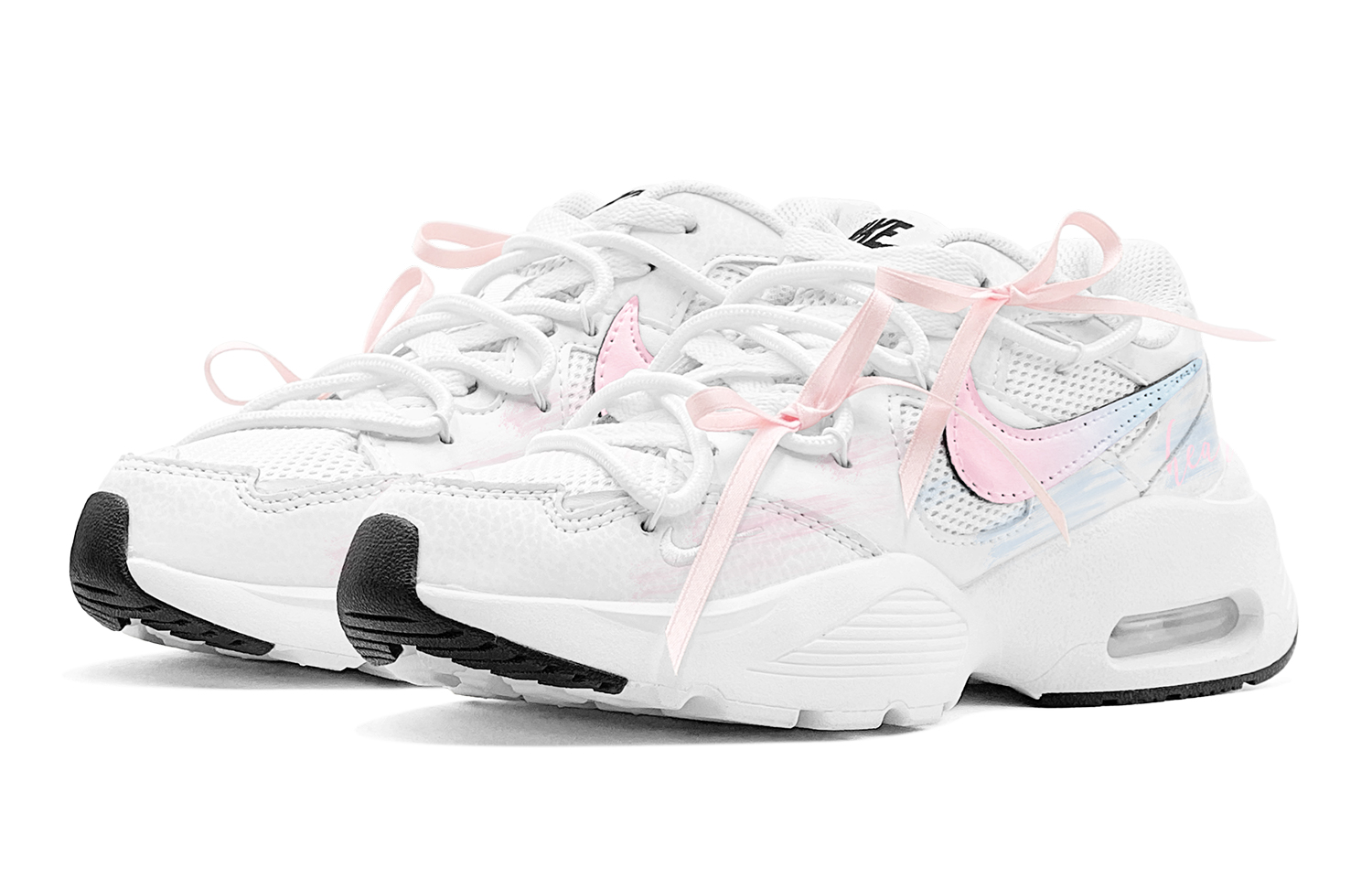 Nike Air Max Fusion Abrasion Resistant, Breathable, Lightweight Low top Running Shoes Women’s Pink Blue