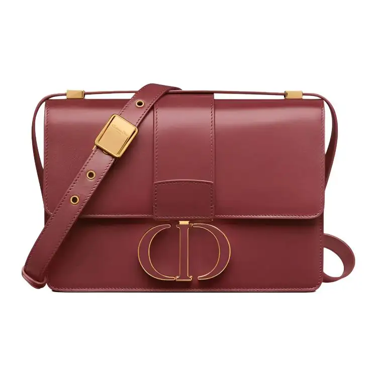 DIOR 30 Montaigne Cow Leather Handbag, Box Bag, Shoulder Bag, Crossbody Bag Medium Women's Brick Red