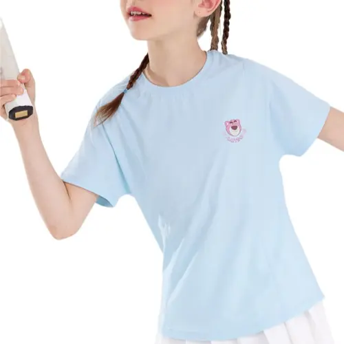 Disney Disney, children's quick dry T-shirt, strawberry, light and thin breathable respiratory system with a round collar, for teenagers