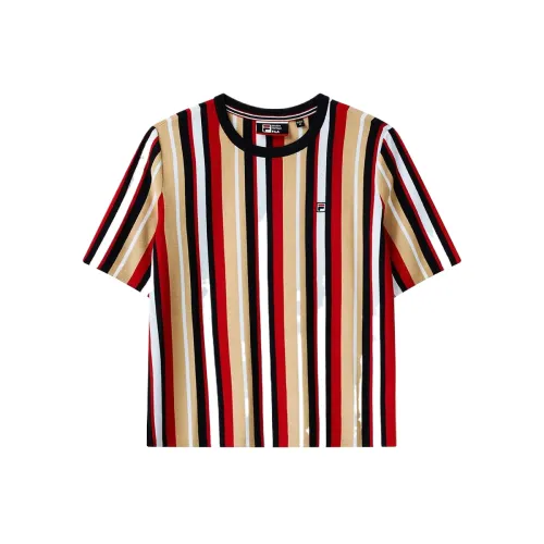 FILA Heritage T Shirts Women's Neon Red Crew Neck