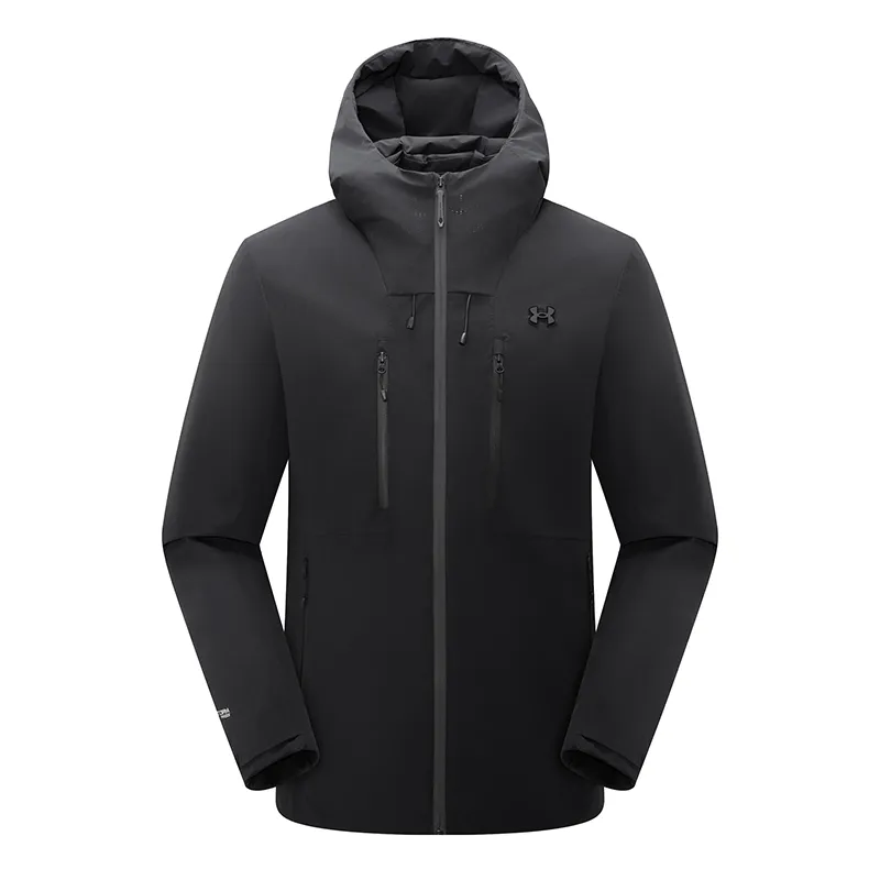 Under Armour Down Jackets Men's Twilight Black Hooded Thin Straight Fit