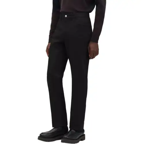 HERMES Jeans Men's Black Moderate Straight Fit Pants