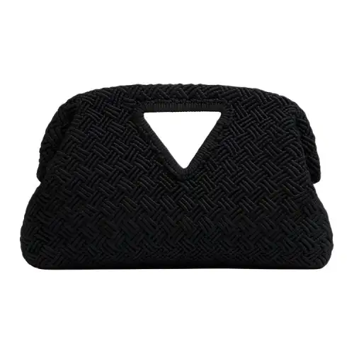 Bottega Veneta Point Polyamide Clutch Women's Black