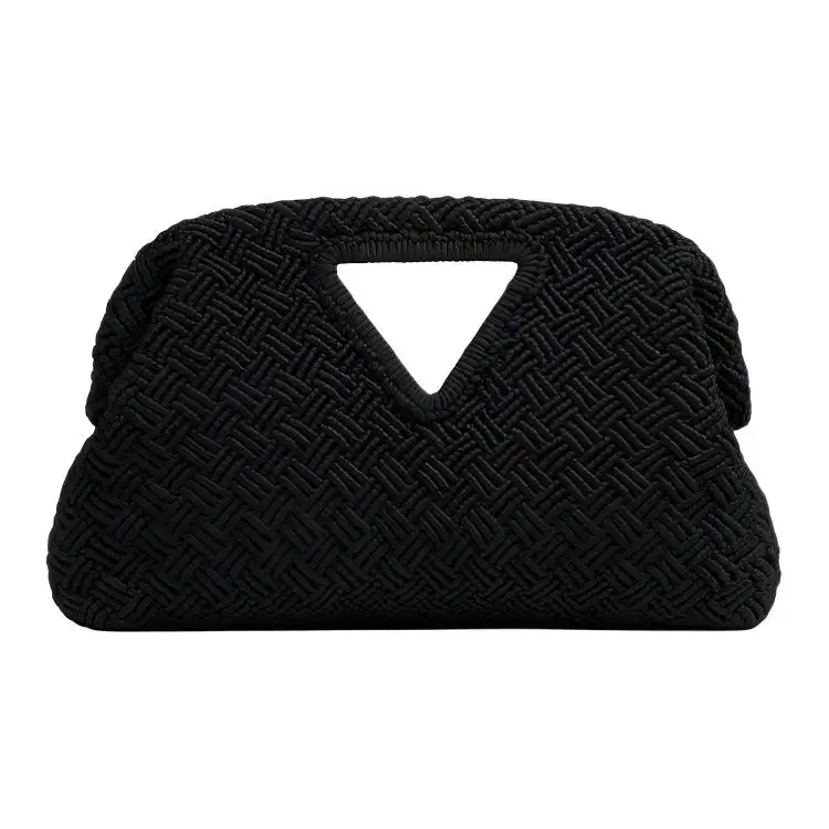 Bottega Veneta Point Polyamide Clutch Women's Black